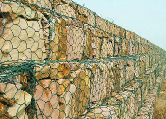 Pvc bedekte Antiseptische Gabion Gelaste Draad Mesh Hot Galvanized Dark Green met een laag